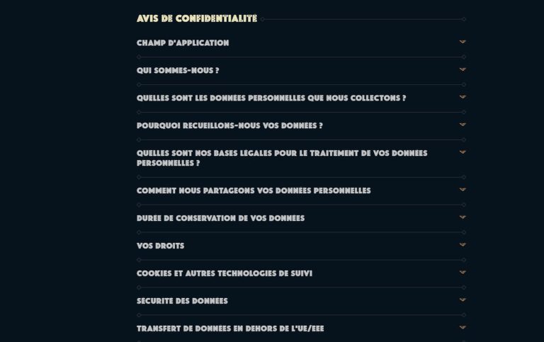 Monsterwin Casino avis confidentialité