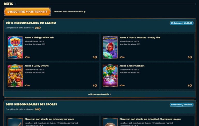 Monsterwin Casino défis